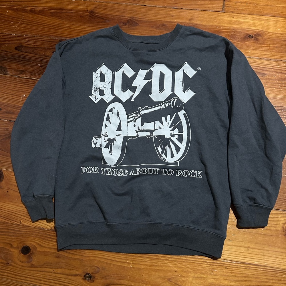 AC/DC Official Sweatshirt Crew Neck Graphic Band Rock women/men